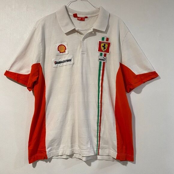 Puma Scuderia Ferrari Polo XXL | Official F1 Team Shirt White Red Shell Bridgest